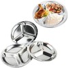 HK Home Stainless Steel Portion Control 3 Section Divider Plate,