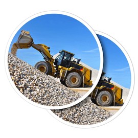 Vinyl Round Stickers (Set of 2) 7.5cm - Excavator Diggers Loader Construction Vehicle for Laptops, Tablets, Luggage, Scrap Booking, Fridges #50845