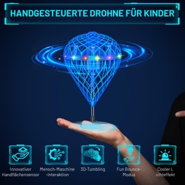 Flying Ball Toy, 360° Hand-Controlled Mini Drone for Children Toy from 6-12 Years, Droleapfly Magic Hover Ball with Bouncing Mode, Aeroplane Drone Gifts for Boys