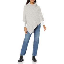 Hadley Wren Women's Knit/Crochet Poncho Collection, Marisa Muted Lavender, One Size