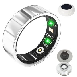 Smart Ring, IP68 Smart Ring Men 70mm Sleep Heart Rate Blood Pressure Oxygen Monitor Ring Waterproof Fitness Tracker Ring Pedometer Calories Step Counter Bluetooth Health Ring, Silver #13