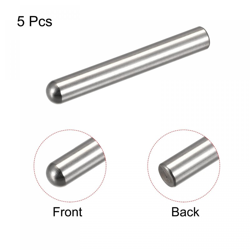TOP-VIGOR 5Pcs 8mm x 60mm Dowel Pins, 304 Stainless Steel