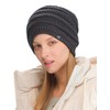 Fuzzy Lined Stretchy Cold Weather Toboggan Cap Slouchy Oversized Cable