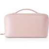 Vlando Travel Makeup Bag,Toiletry Bag for Women PU Leather Open