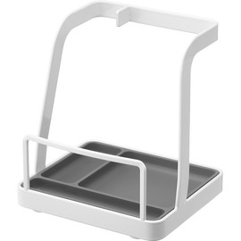 Yamazaki 1551 Ladle & Pot Lid Stand, L, White, W 5.5 x D 4.8 x H 6.0 inches (14 x 12.3 x 15.2 cm), Tower Wide Size, Ladle Rest, Pot Lid Rest