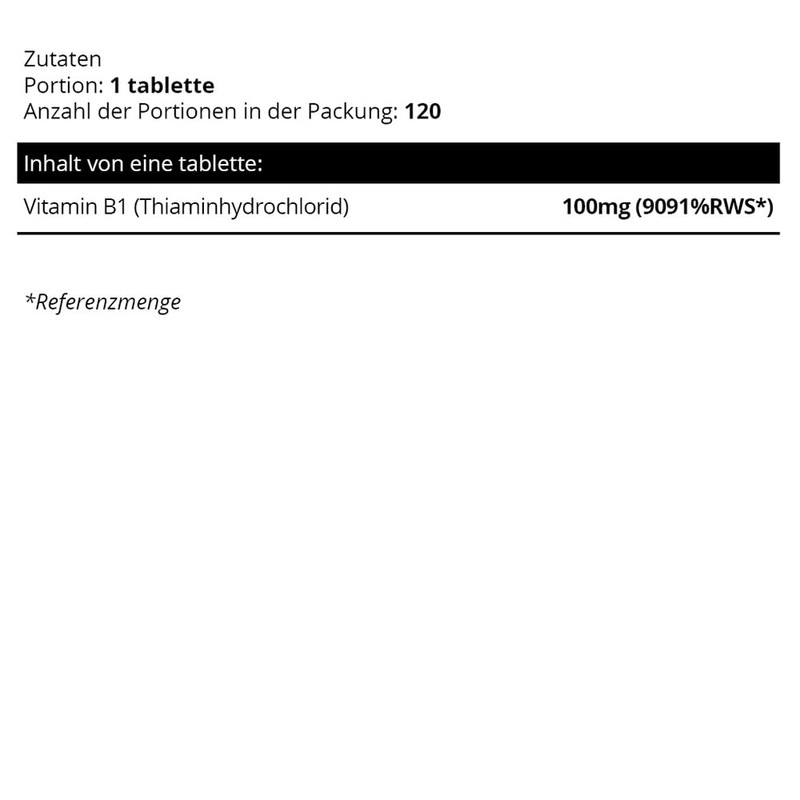 Sowelo - Vitamin B1, 120 Tabletten, mit 100 mg Vitamin