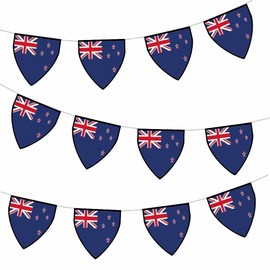 AK Giftshop New Zealand Pennant Flag Bunting Birthday Wedding Events Decorations - 12pcs / 2.5m Ribbon