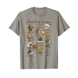 Reading Season Fall Aesthetic Spooky Books Pumpkin Cozy T-Shirt