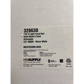 H&D Supply 2 To A Box LED 3-Light Fixed Rail Satin Nickel Finish. Dimmable NEW