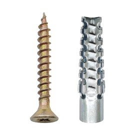 50 Sets of Galvanized Self-Drilling Drywall Anchors, 6x32mm Carbon Steel Wall Anchors with 5x35mm Screws for Drywall, Plaster and Tile
