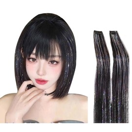 [1 Second Transformation] Laser Hair Extension, 2 Piece Set, 23.6 inches (60 cm), Sparkling Hair Accessories, BB Clip Type, Luminous Hair Accessories, Colorful Extensions (Light Brown)