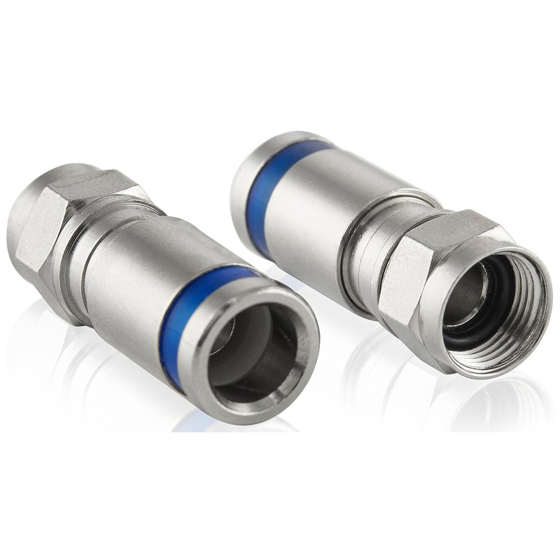 POPPSTAR 50x SAT F-Quick Mount Connectors, F-Compression Connector for Coaxial