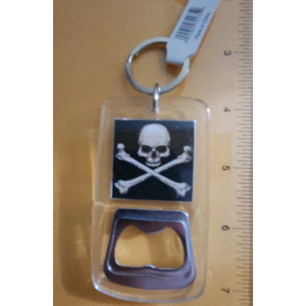 Skull Skeletons Keychain with Bottle Cap Opener New In Package
