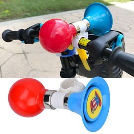 Kids Bike Horn, Metal Loud Bicycle Bells Squeezing Rubber Ball Bicycle Horn Warning Bell for Boys Girls Bike Scooter Accessory Attachment (Blue)
