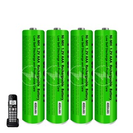 Nraonrn 4 Pack NI-MH AAA Rechargeable Battery for Panasonic, 1.2V 400mah AAA Rechargeable Batteries for Panasonic Cordless Phones Handset, Remote Controls, Electronics