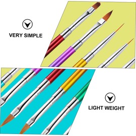 Ipetboom 5pcs Metal Gradient Rod Manicure Pen Set Double-ended Point Drill Pen for Nail Art Brush Set