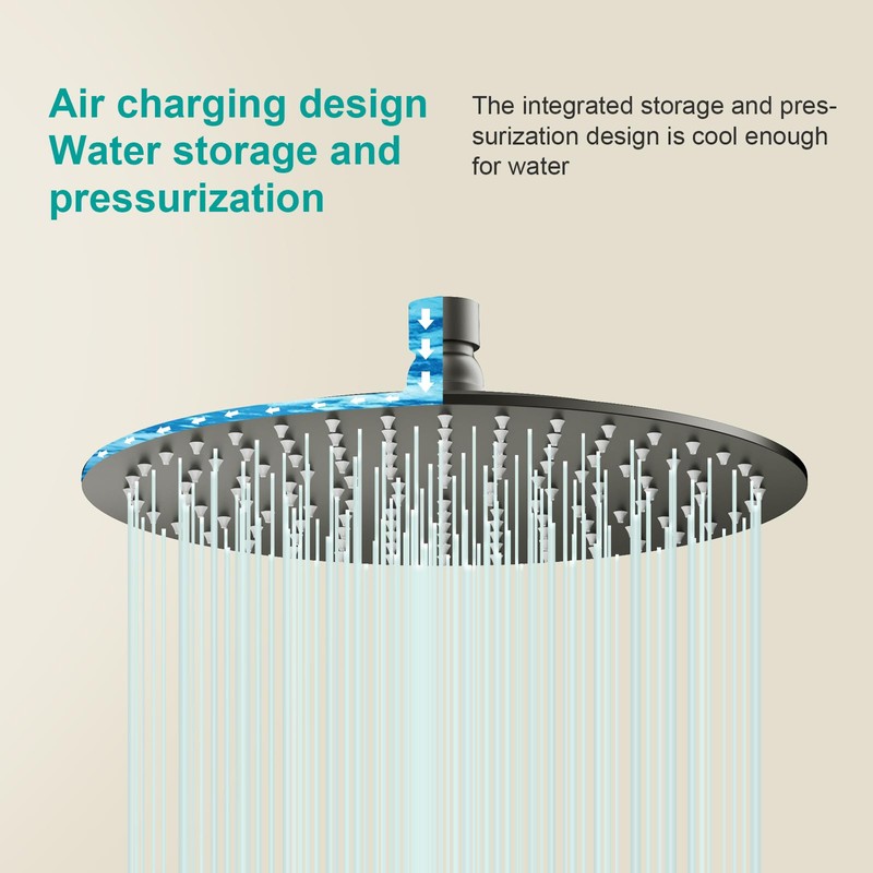 AULEEND All Metal Rain Shower Head - Heavy Duty Stainless