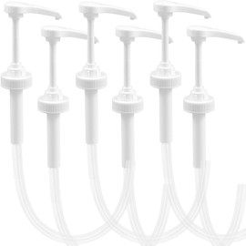 6 Pcs Gallon Pump Dispenser, 1 Gallon Bucket Pump with Soft Dip Tube, 8cc Dispenser Pump for Gallon Bucket with 50cm Extended Tube, 38/400 Gallon Pump Dispenser for Jug Shampoo Condiment Detergent
