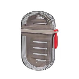 Travel Soap Box, Portable Soap Box Travel with Lid, Mini Waterproof Round Small Sealed and Leak-Proof Soap Box with Draining Grid, for Travel, Kitchen, Bathroom, Camping, Outdoor (Brown)