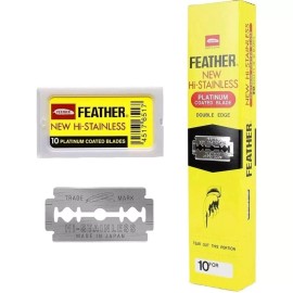 Feather 200 FEATHER New Hi-Stainless Platinum Coated Double Edge Safety Razor Blades JPN
