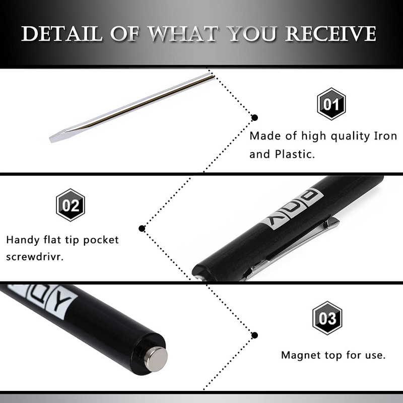 PQY 10pcs Mini Tops And Pocket Clips Pocket Screwdriver Strong