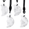 mookaitedecor Natural Healing Crystal Necklace Smiling Moon Face Pendant for