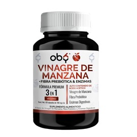 Vinagre de Manzana OBY en Cápsulas  con Inulina de Achicoria y Enzimas Bromelina  Papaína  Fórmula 3 en 1 de Origen Natural  Cápsulas Veganas...      