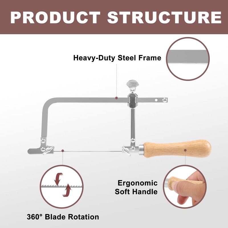 Tsudoku Coping Saw Steel Frame and 12 Pcs Diameter 1Mm