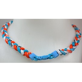 Sports Farm Custom Clasp Tornado Necklaces NEW Orange White Light Blue (Light Blue Clasp)