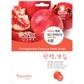 TNB Natureby Collagen Essence Korean Face Mask(10 sheets), Moisturizing Mask Sheet Pack, Korean Skin Care For All Skin Types. (Pomegranate)