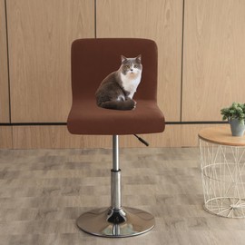 HFCNMY Bar Stool Covers with Backs,4 Pack Stretch Velvet Bar Stool Covers Bar Chair Covers Barstool Seat Cover Washable High Chair Cover with Elastic Bands Coffee