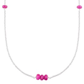 Natural Red Ruby Crystals Pendant Necklace, Plain Rondelle Beads Gemstone, Energy Healing Crystals, Birthday, Gift for Her, Gemstone Jewelry 18 inch AAA+ Quality