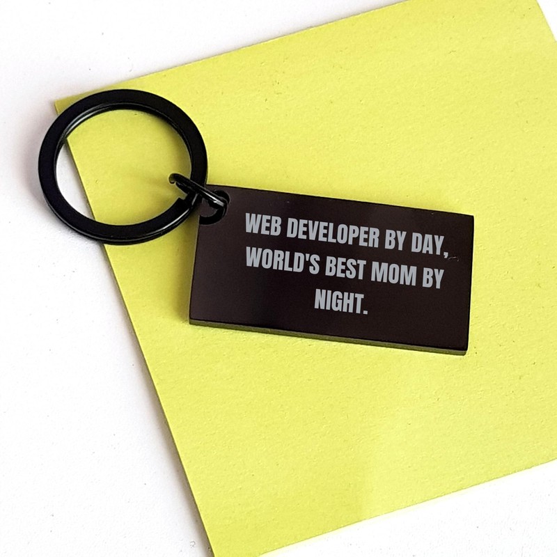 Web Developer Keychain - Funny Graduation Gift from Mom, Engraved