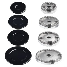 Drhomeam Gas Stove Burner Cap Cookware Hat Set Stove Lid for Kitchen Burner Head Replacement Kit Fits Sabaf Gas Stoves Stove Parts and Accessories (Concave)
