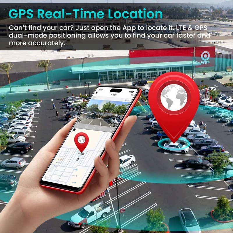 SUIOPPYUW Drive LTE Dash Cam with 24-Hour Parking Monitoring Supporting