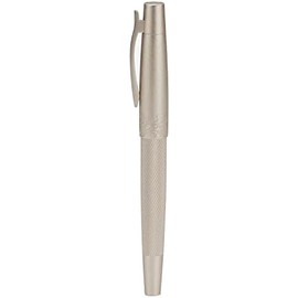 6013 - Pluma estilográfica de metal plateado mate con textura de árbol, iridio extrafino de 0,4 mm con juego de bolígrafos de tinta de escritura