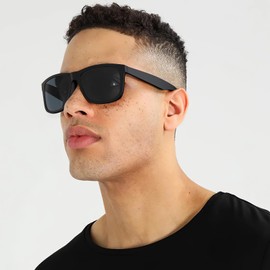 STGATN Mens Sunglasses Polarised UV400 Protection Lightweight Black Sunglasses mens for Driving Travelling 2 Pack