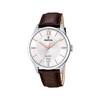 Festina F20426/4 Men's Analogue Quartz Watch with Leather Strap, silver,