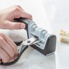 KitchenIQ 50217 Diamond Pull-Thru Knife & Scissor Sharpener – Black/White