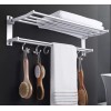 ArgenMex Set Baño 4 Repisas Esquineras Cristal + Toallero Doble