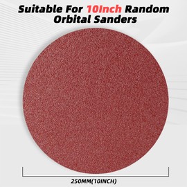 FEIHU Pack of 20 Velcro Sandpaper 250 mm Grit 40 Sanding Discs 250 mm 10 Inch Sanding Disc for Sanding / Polishing