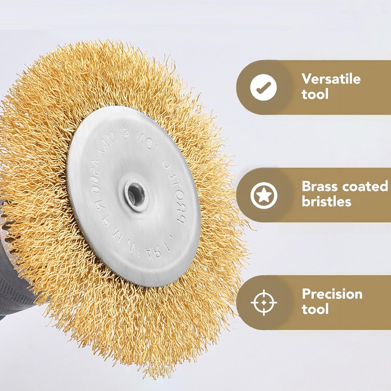 Wire Brush Drill, 12-Piece Brass Brush, Wire Brush Set with