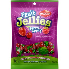 Haddar Berry Fruit Jellies, 7oz | Natural Colors & Flavorings | No High Fructose Corn Syrup | Healthier Treats | Gluten Free | Kosher