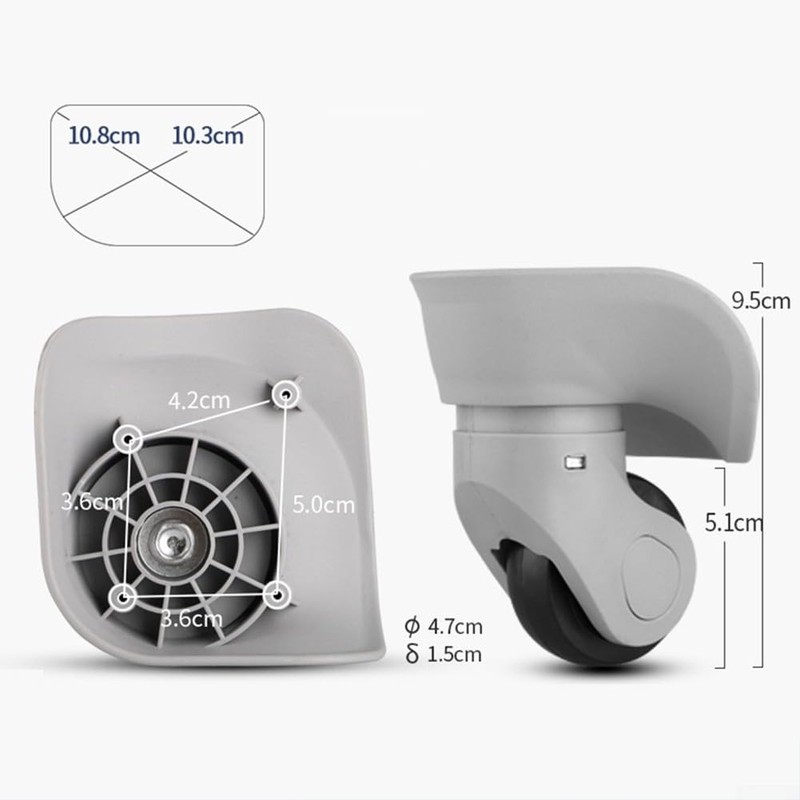 Suitcase Replacement Wheels Compatible with Various Models, Strong and Wear-Resistant