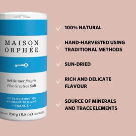 Fleur De Sel 125g & Grey Sea Salt Fine Shaker 250g, Organic Non-Iodized Sea Salt w/Potassium, Sodium, Magnesium, & Trace Minerals, Hand Harvested, Real Salt, 2 Pack