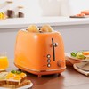 Roter Mond 2 Slice Toaster Retro Stainless Steel with Bagel,