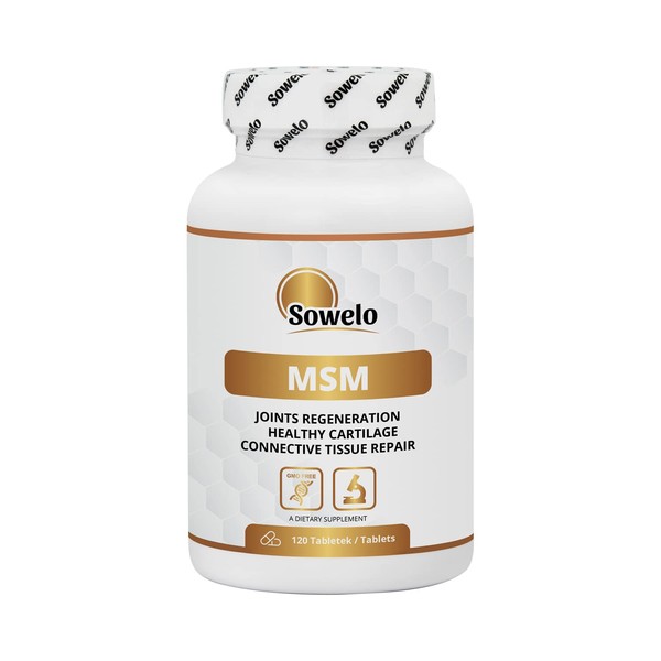 Sowelo MSM - 1500 mg I Methylsulfonylmethane I Organic Sulphur I Dietary Supplement I Supports Skin, Hair and Nails I Relieves Muscle Pain I 120 Capsules