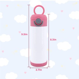 Lilsofee 24 Pack 12 OZ Sublimation Straw Sippy Cup Spill Proof Blank Tumblers Mixed Color Stainless Steel Thermos for Hot Drinks Bulk Double Wall Vacuum Insulated Water Bottle for School