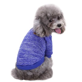 Jecikelon Dog Clothes Dogs Sweater Soft Puppies Clothing Winter Puppy Sweaters Warm Outfit for Dogs Small XXS XS Cat Apparel (Dark Blue, S)