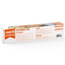 Jazooli Aluminium Kitchen Foil Roll | 20M Heavy Duty Catering Silver Foil | Suitable for Freezing, Baking, Roasting | Tin Foil Roll 20M x 30CM (10x Rolls)